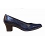 Pantofi dama casual din piele naturala LAC Croco, Bleumarin - STD25CRBL